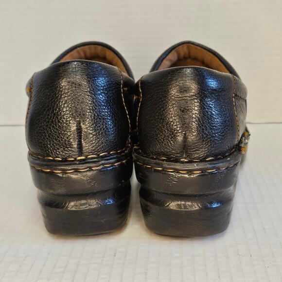 Women's Black Textured Leather B.O.C. Peggy Slip On Platform Clogs Size 8/39 - Picture 9 of 14